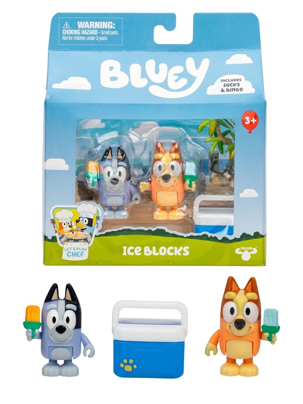Bluey Ice Blocks Socks & Bingo 2 Pack Ice Cream Toy Figure Set *NEW*